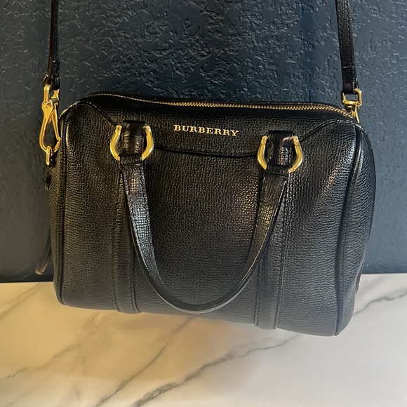 Burberry Boston Italian Leather Crossbody Classic Authentic Gold Hand Bag - Picture 4 of 17